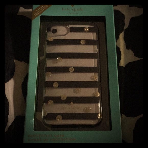 kate spade Accessories - Kate Spade NWT Striped/Polka Dot Clear iPhone Case